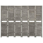 VIDAXL Cloison de separation 6 panneaux Gris 214x166 cm Bois solide