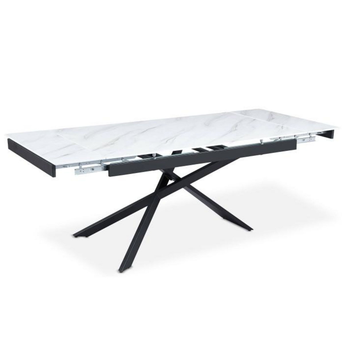Paris Prix Table à Manger Extensible  Lara  150-210cm Blanc & Noir