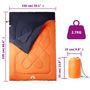 Voir la diapositive 5 : VIDAXL Sac de couchage double et oreillers adultes camping 3 4 saisons