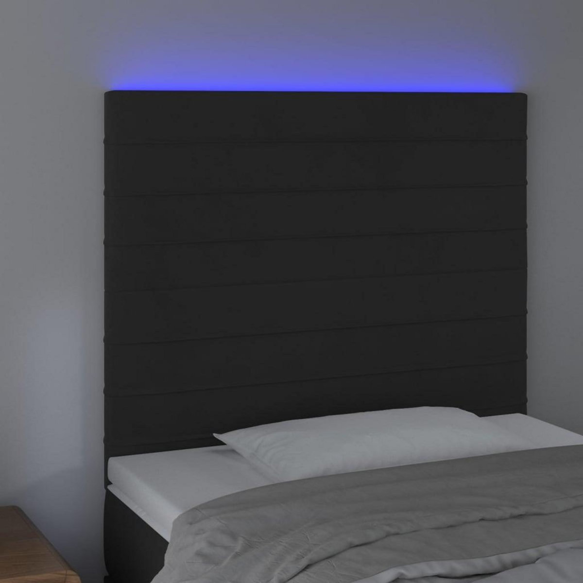 VIDAXL Tete de lit a LED Noir 80x5x118/128 cm Velours