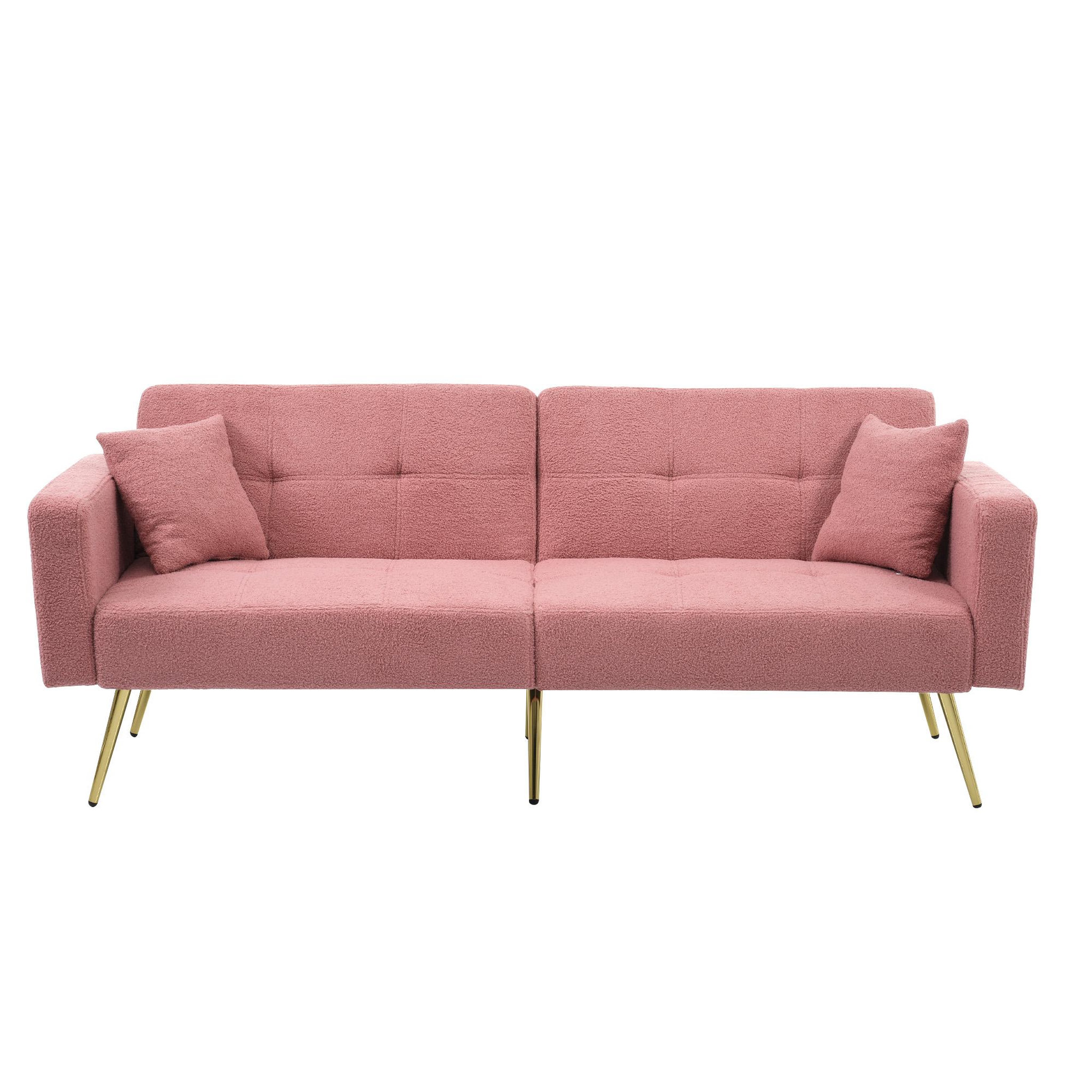 Voir la diapositive 1 : MERAX Canapé droit convertible 2 places tissu