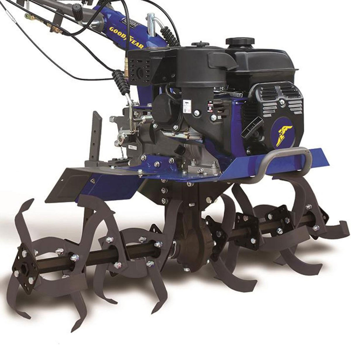 GOODYEAR Motobineuse thermique 7CV 212Cm3 6 Vitesses 8 fraises Ø32 cm Roues pneumatiques GOODYEAR