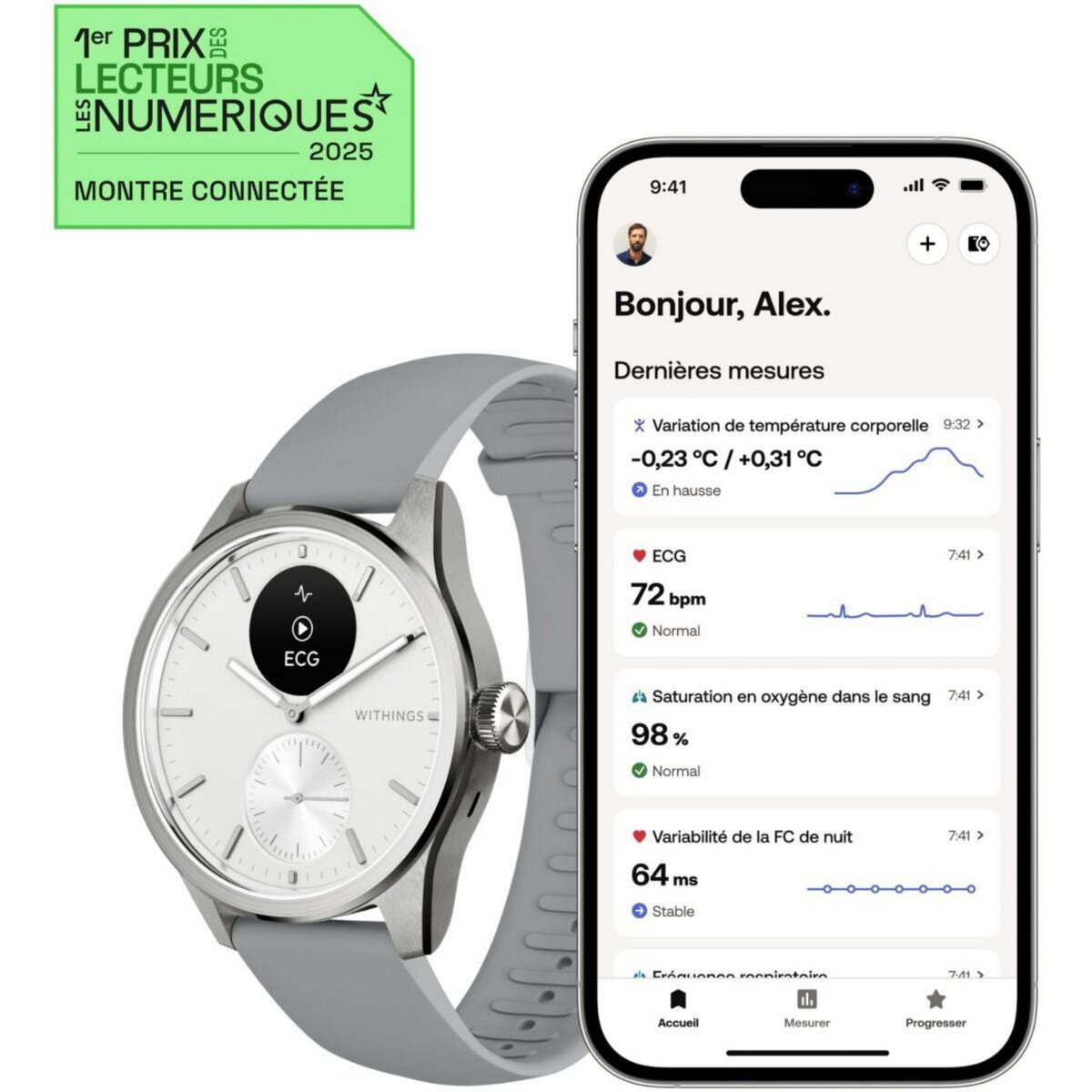 WITHINGS Montre santé Scanwatch 2 42mm Blanche