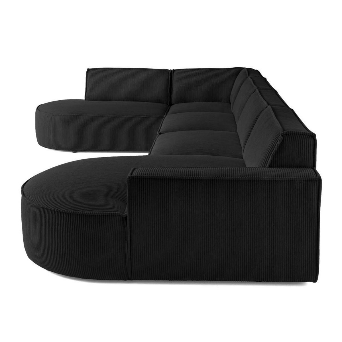 LISA DESIGN Spiaggia - canapé panoramique d'angle gauche - 7 places - en velours côtelé