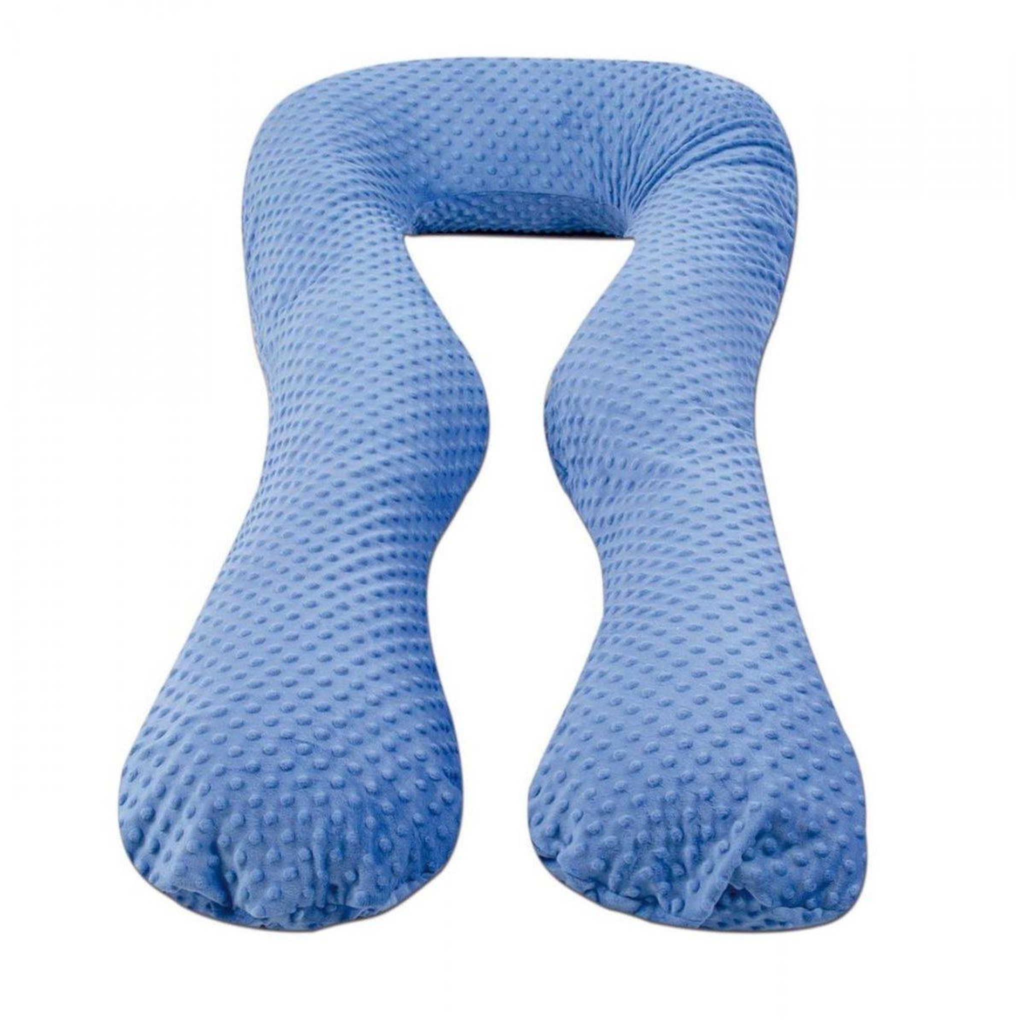 VELINDA Coussin Grossesse/Allaitement forme en U bleu