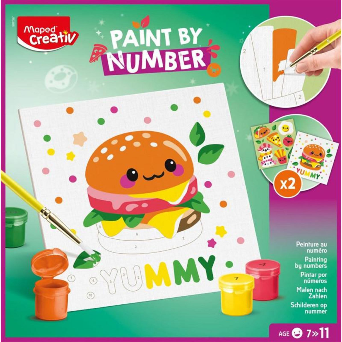 Peinture enfant au numéro Maped Creativ Burger et Multifood