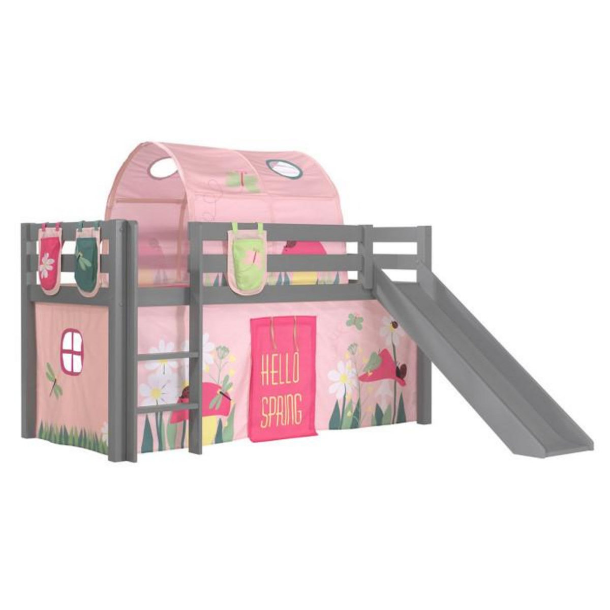 Paris Prix Pack - Lit Enfant, Tente, 3 Pochettes & Tunnel  Pino Spring  Gris