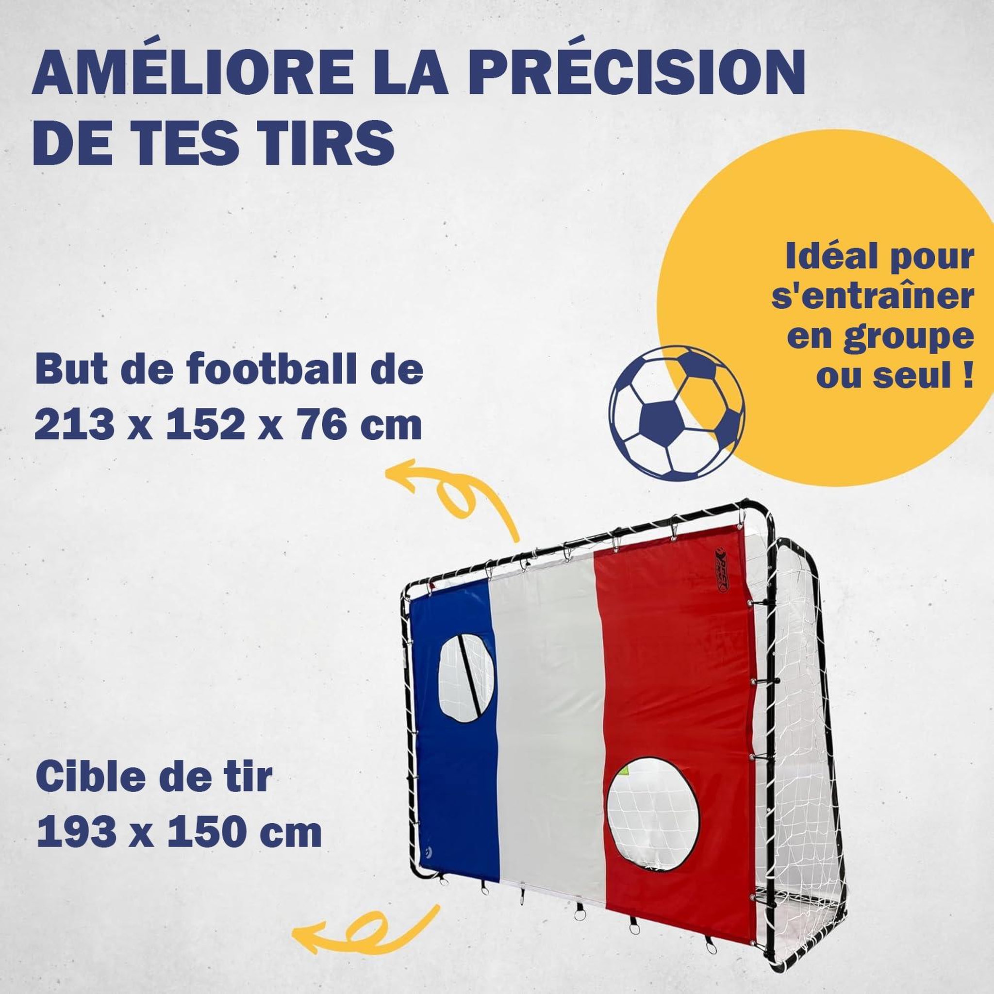 Voir la diapositive 3 : BEST SPORTING But de football 213 x 152 x 76 cm en noir avec cible de tir France