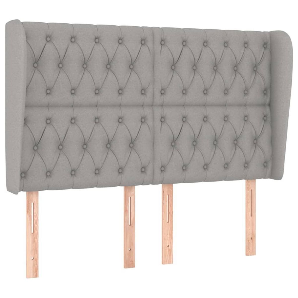 VIDAXL Tete de lit avec oreilles Gris clair 147x23x118/128 cm Tissu