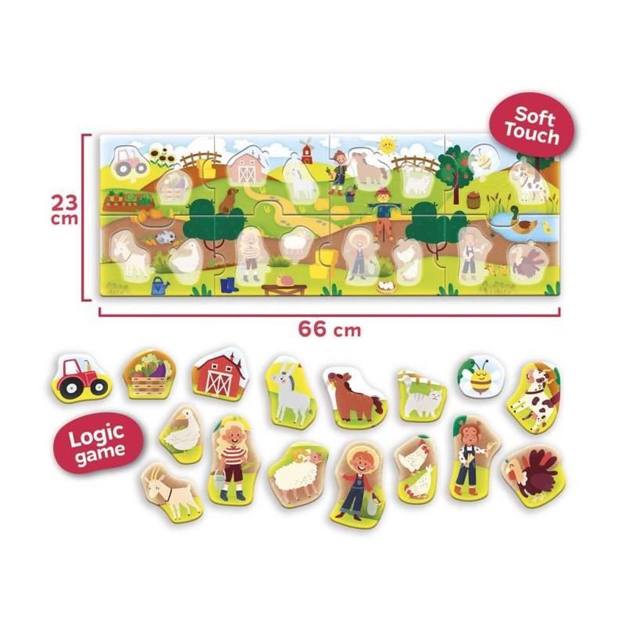 Voir la diapositive 3 : LISCIANI GIOCHI Puzzle panoramique La Ferme – Puzzle éducatif enfant – Carotina Baby – Motricité fine et logique