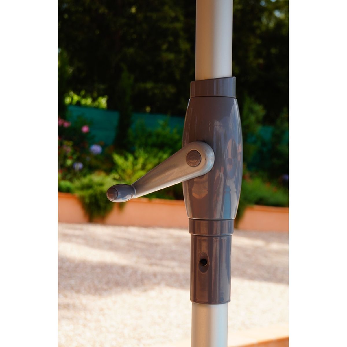 Givex Parasol droit à led gris LUXURY