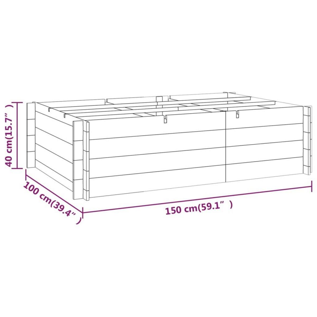 VIDAXL Lit sureleve 150x100x40 cm bois impregne