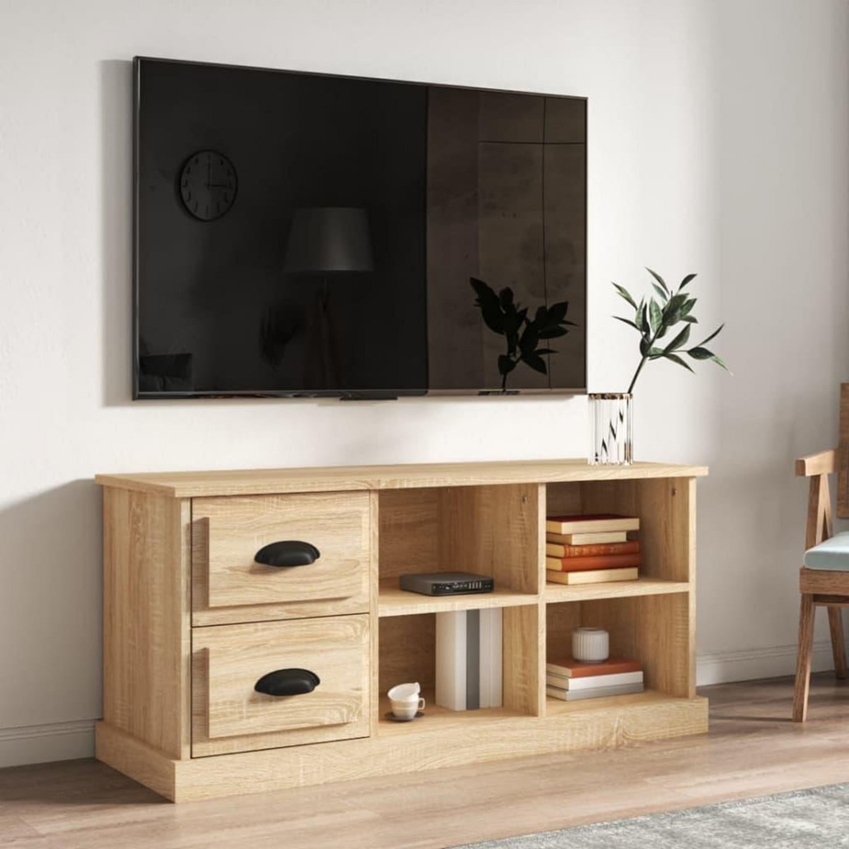 VIDAXL Meuble TV chene sonoma 102x35,5x47,5 cm bois d'ingenierie
