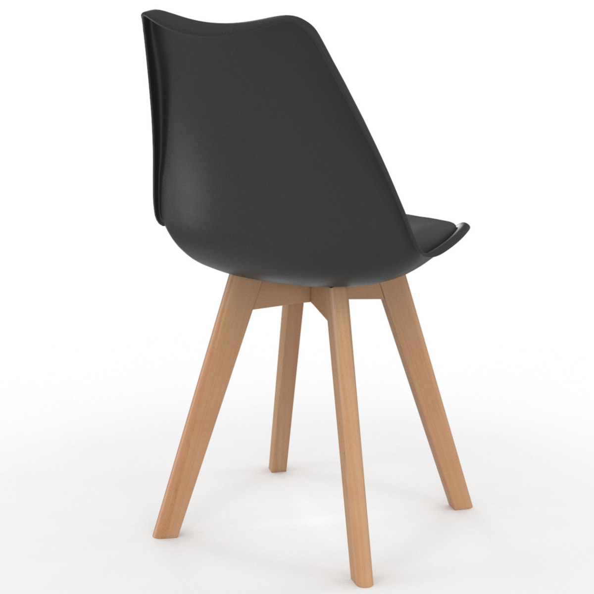 ID MARKET Lot de 6 chaises scandinaves SARA gris foncé, blanc, noir et velours patchworks noir, gris et blanc