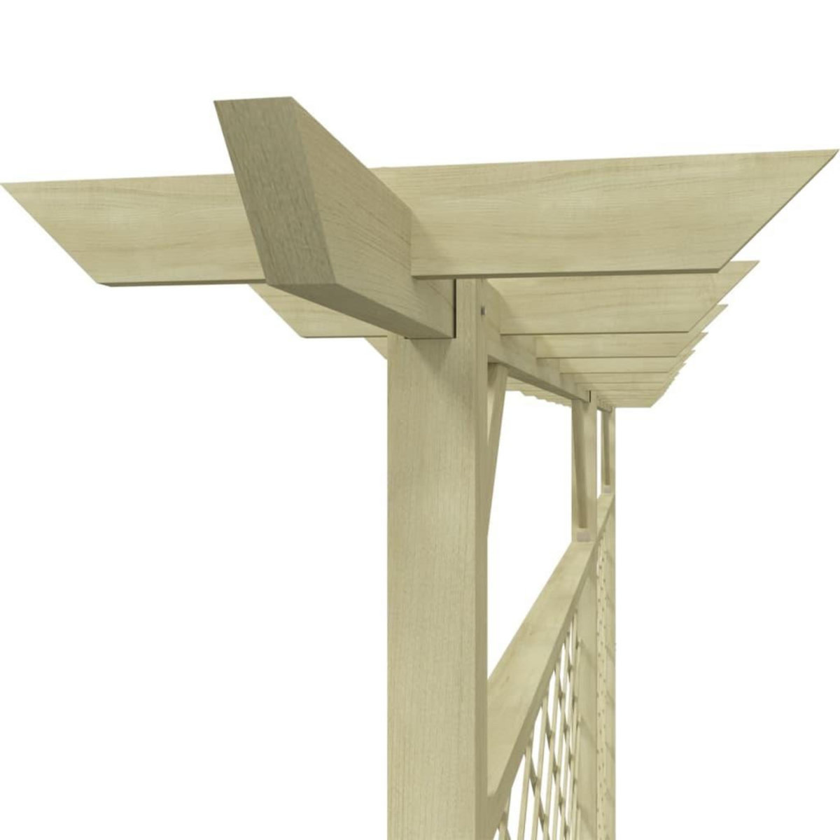 VIDAXL Cloture a lattes de jardin avec pergola Bois