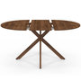 Voir la diapositive 3 : ID MARKET Table à manger extensible ronde ALIX 4-8 personnes pied araignée noyer 110-150 cm