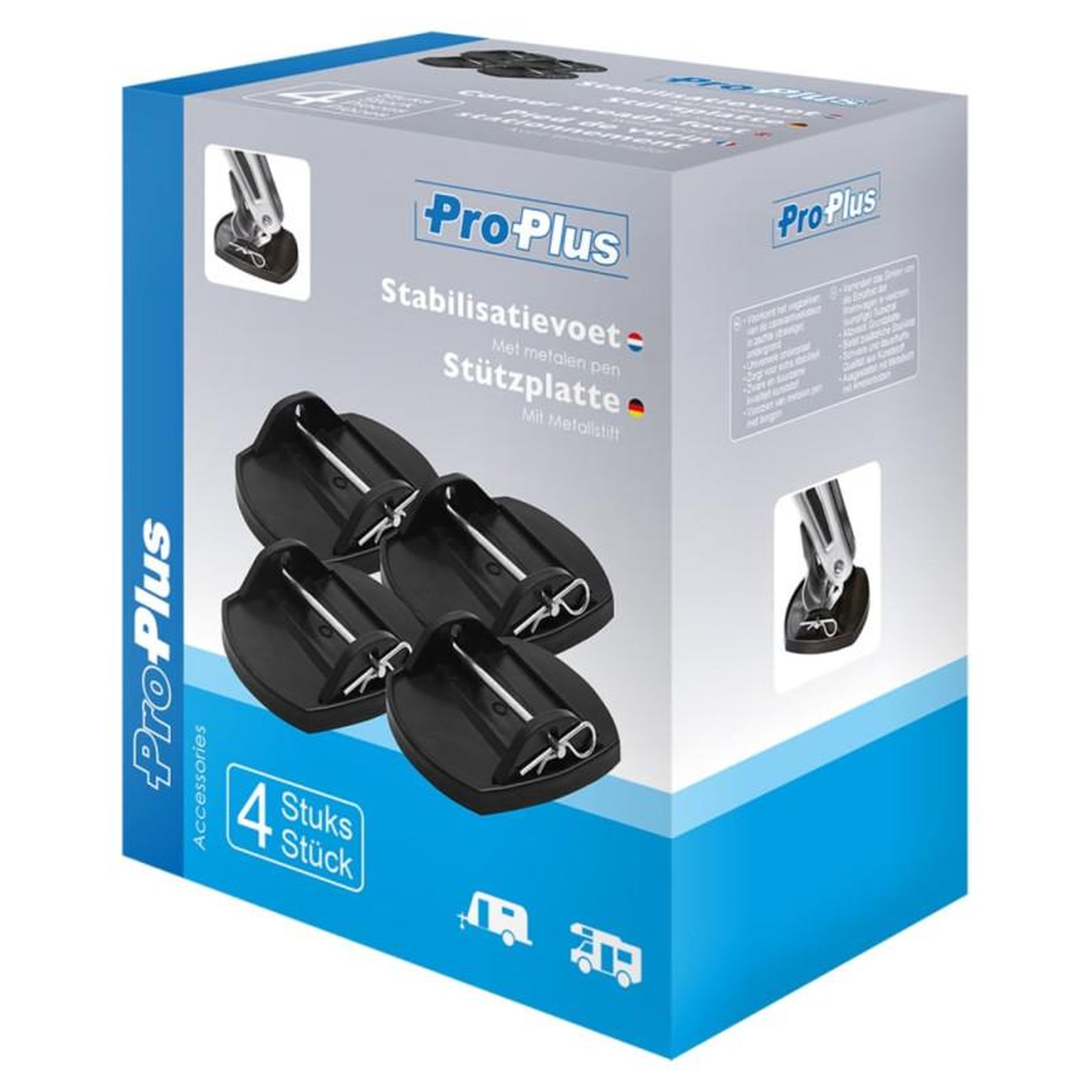 Voir la diapositive 5 : PROPLUS ProPlus Patins de support de caravane 4 pcs avec broches métalliques