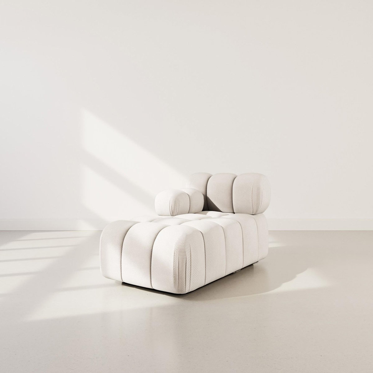 LISA DESIGN Ruby - module d'assise méridienne gauche en velours texturé