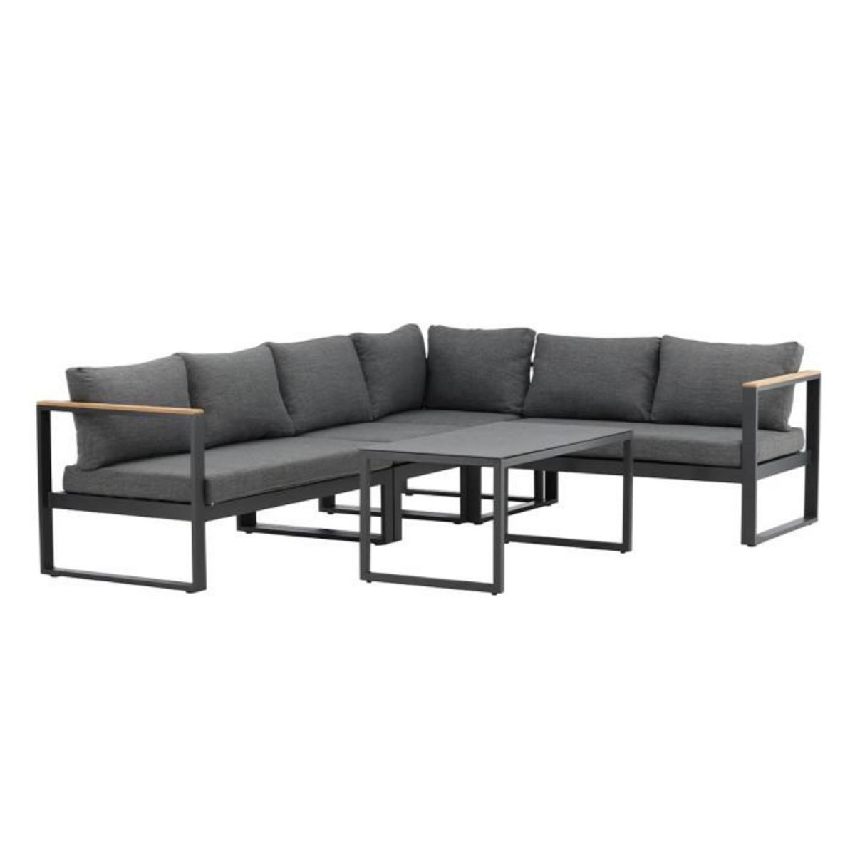 Paris Prix Salon d'Angle de Jardin en Métal  Texas  268cm Noir