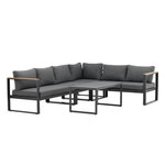 Paris Prix Salon d'Angle de Jardin en Métal  Texas  268cm Noir