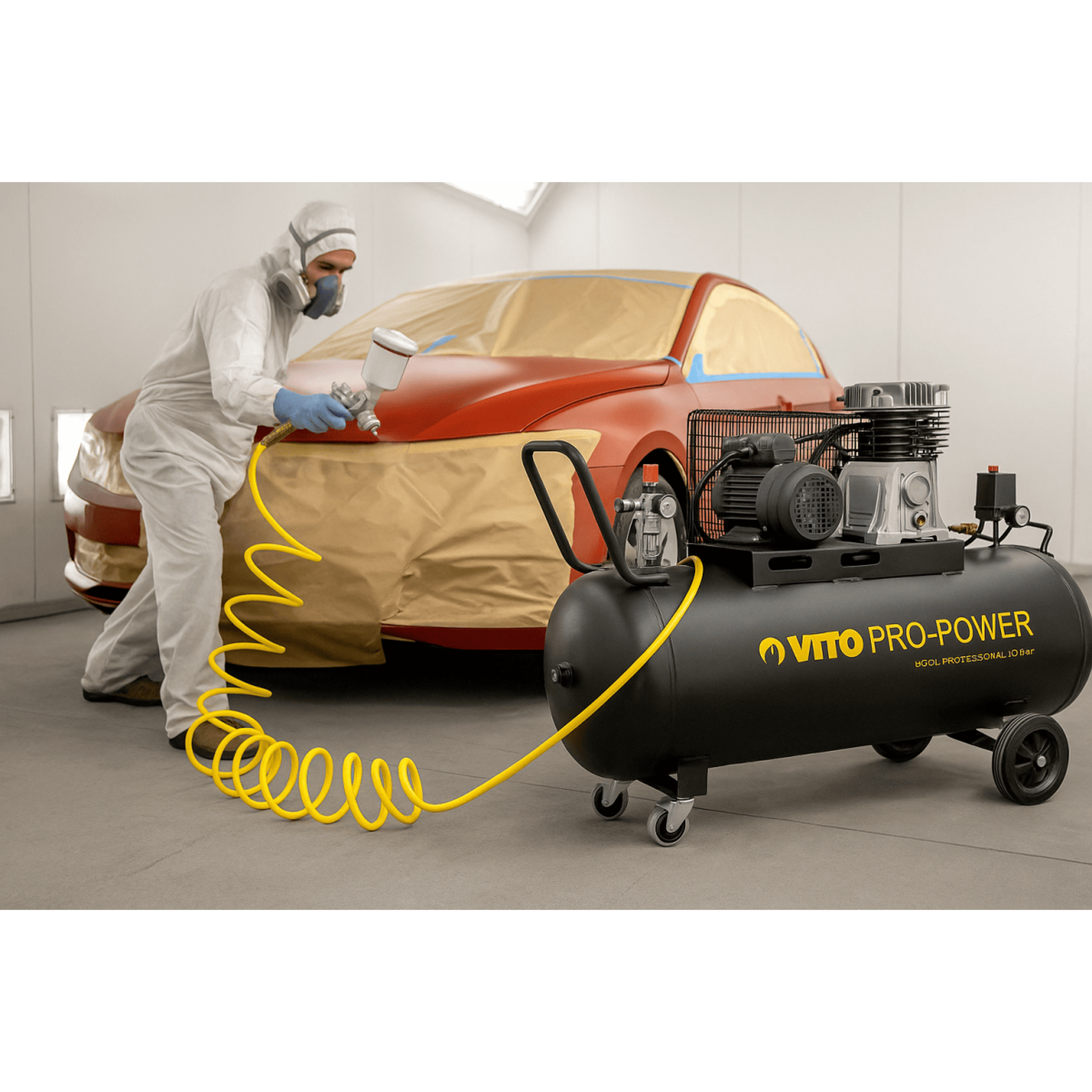 Voir la diapositive 5 : VITO Compresseur d'air à courroie 200 litres 4cv 3kw pression 10 bar 230v vito