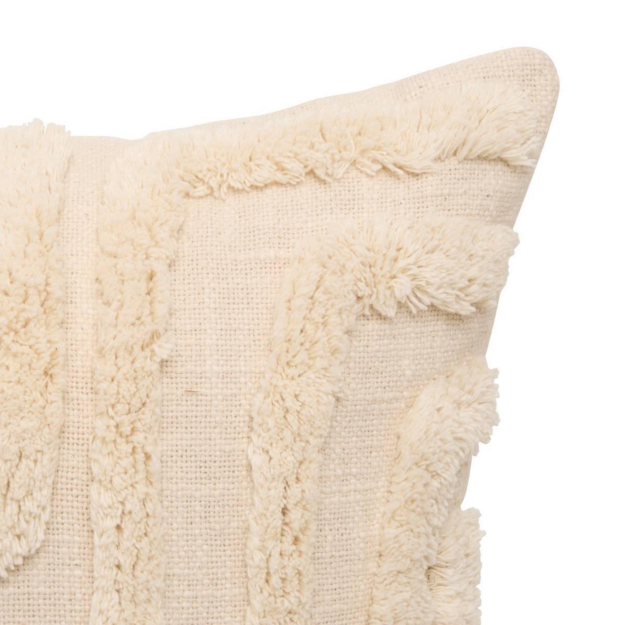 Voir la diapositive 2 : ATMOSPHERA Coussin déco tufté  hawki  38x58cm naturel