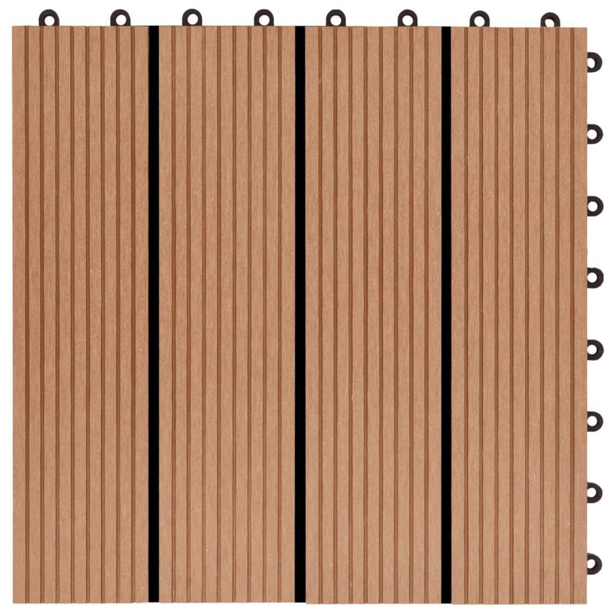 VIDAXL Carreau de terrasse 11 pcs WPC 30 x 30 cm 1 m^2 Couleur Teck