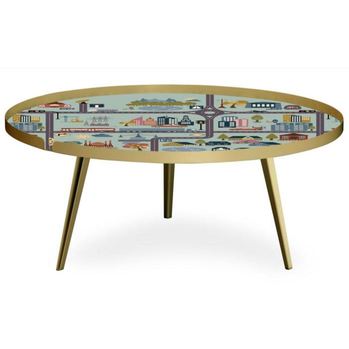 Paris Prix Table Basse à Rebord 1 Cover  City  90cm Or