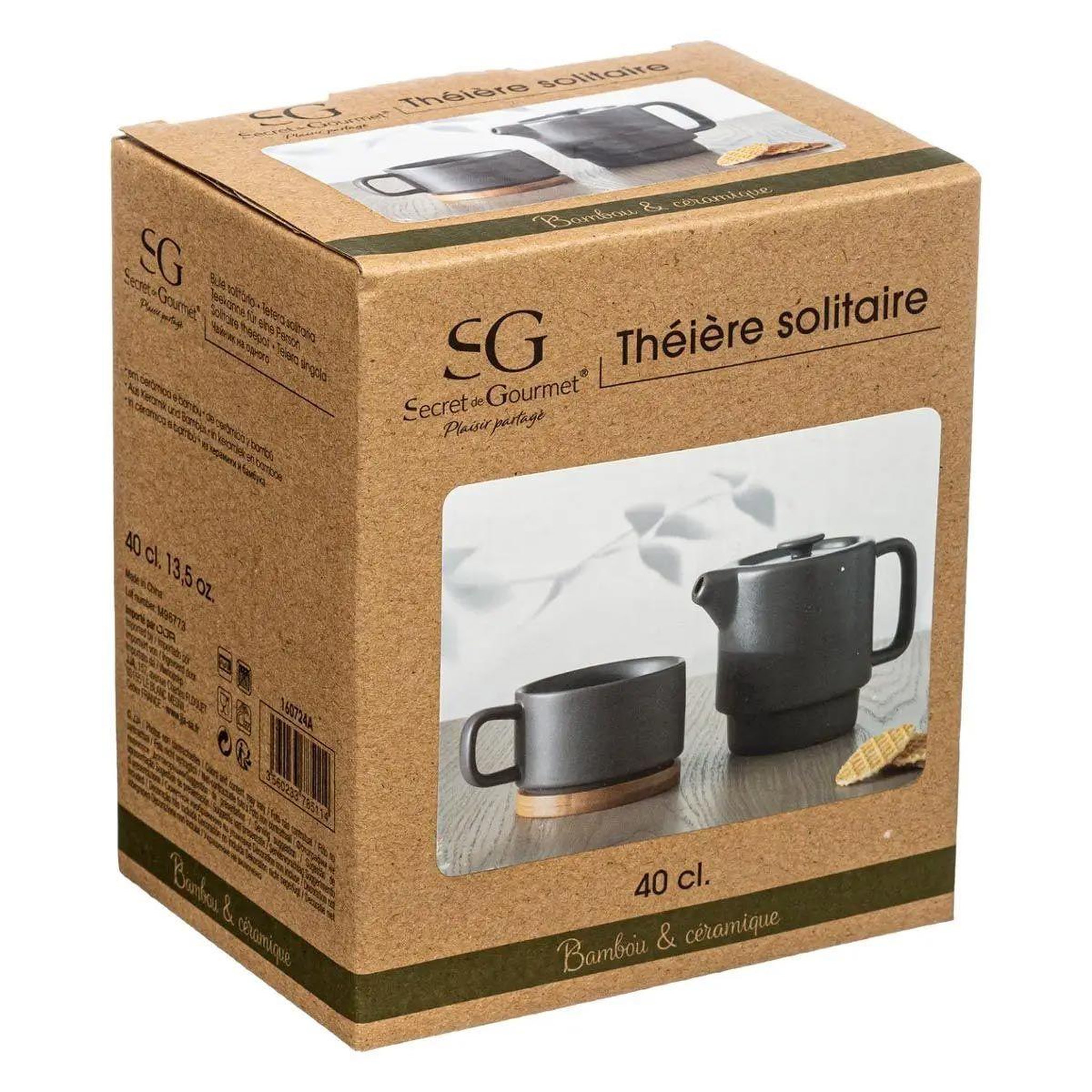 Voir la diapositive 5 : SECRET DE GOURMET Théière avec tasse  nature  40cl taupe