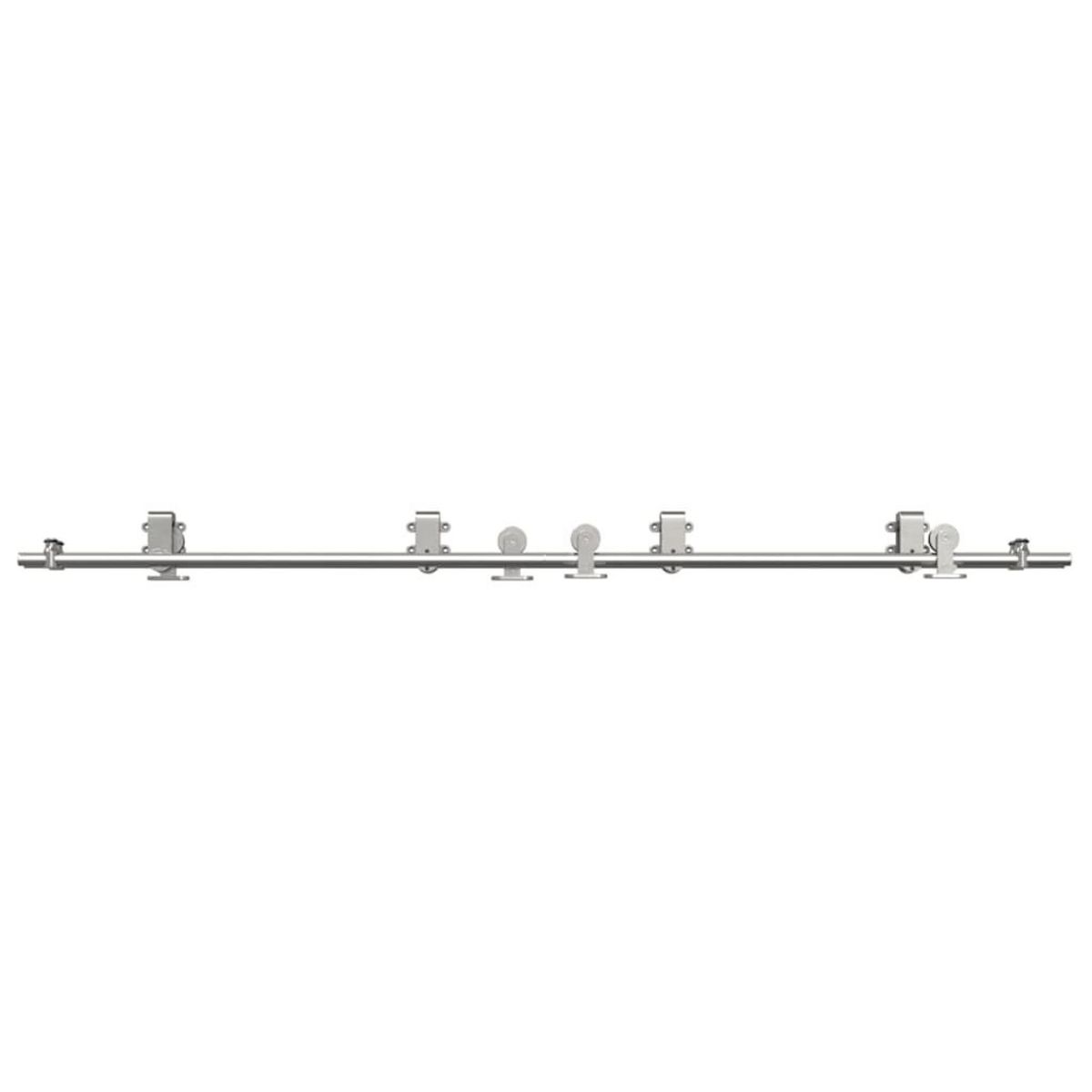 VIDAXL Kit fixation porte coulissante 200 cm Acier inoxydable Argente