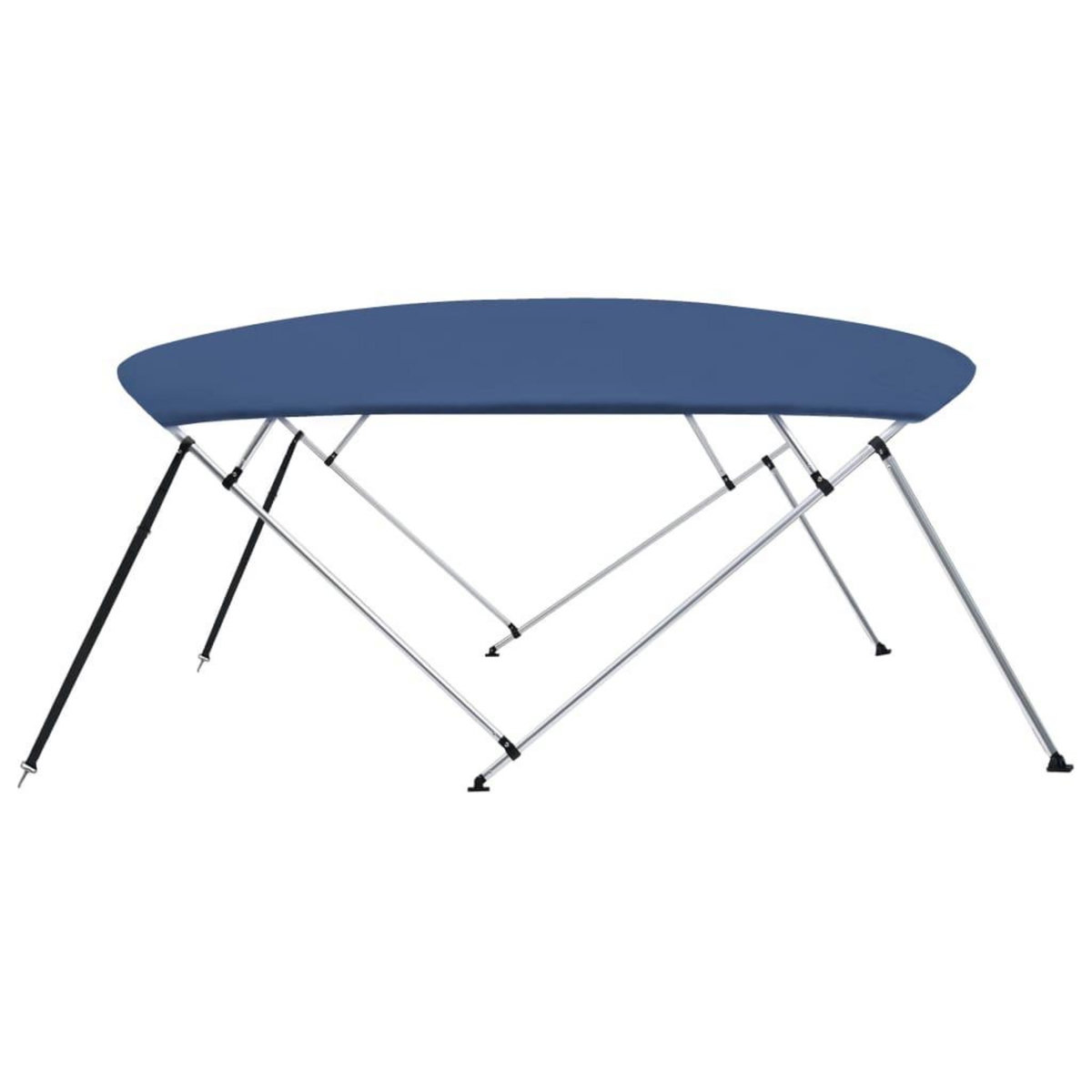 VIDAXL Auvent bimini a 4 arceaux Bleu marine 243x(230-244)x137 cm