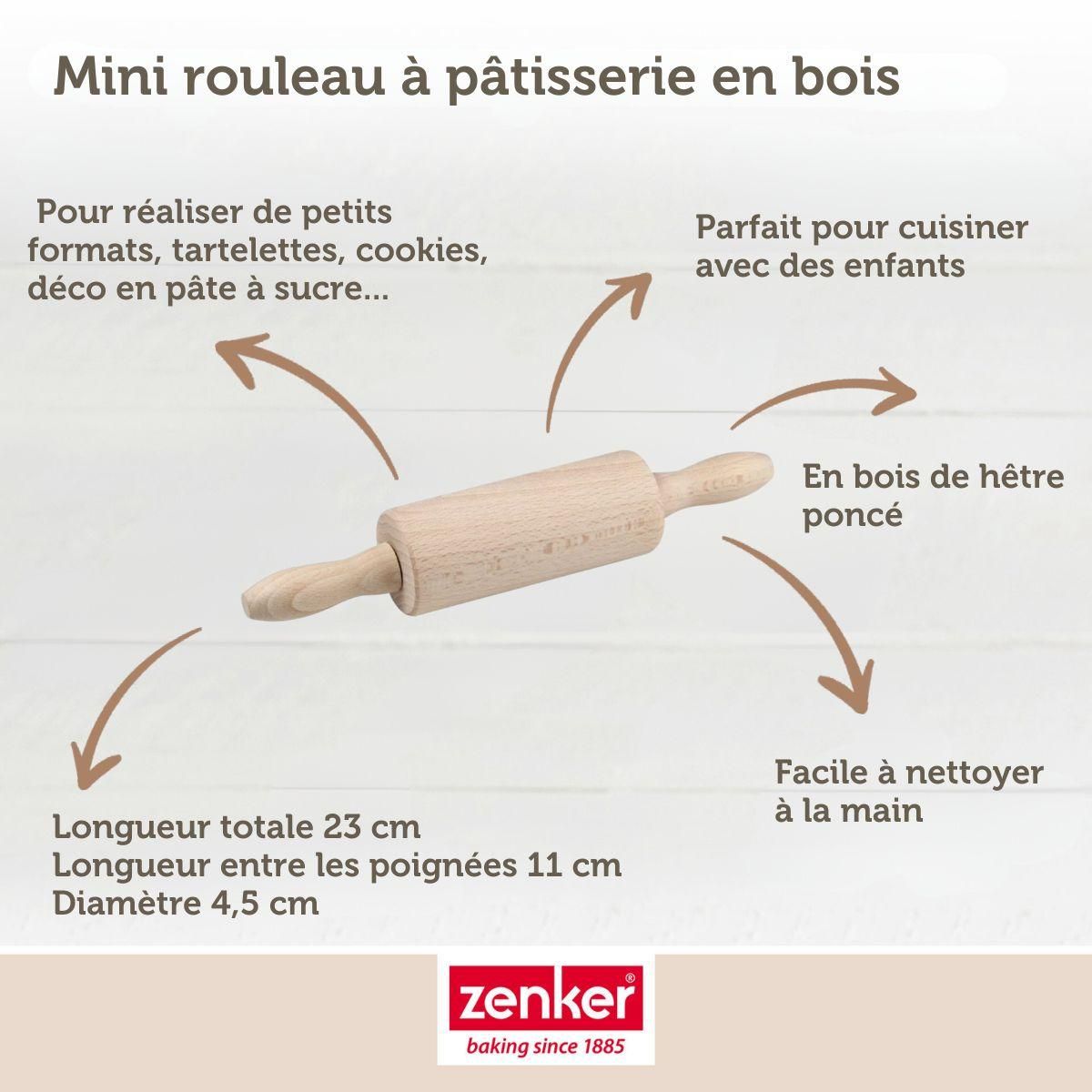 ZENKER Tampon alphabet pour biscuit Zenker et mini rouleau à pâtisserie