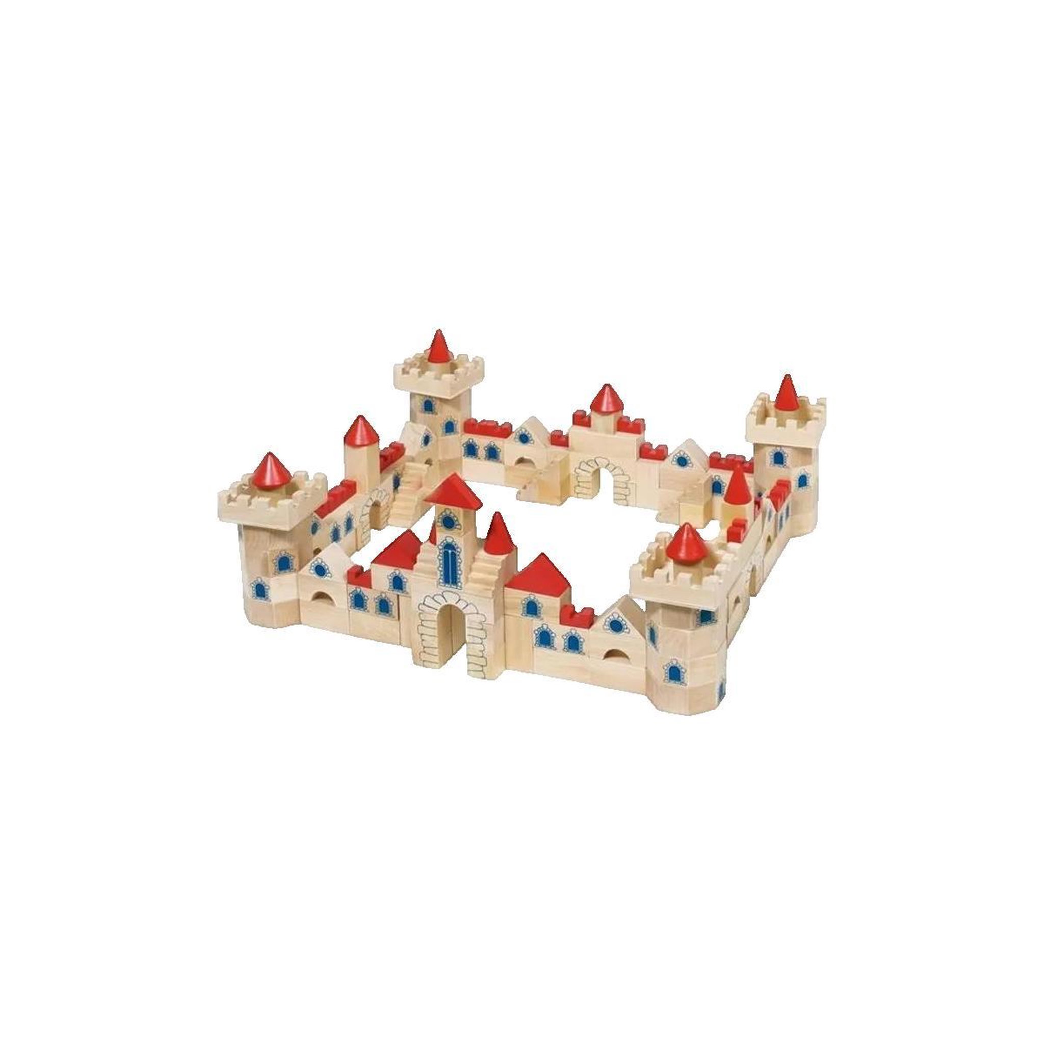 Goki Jouet Château médiéval Goki rouge et bleu