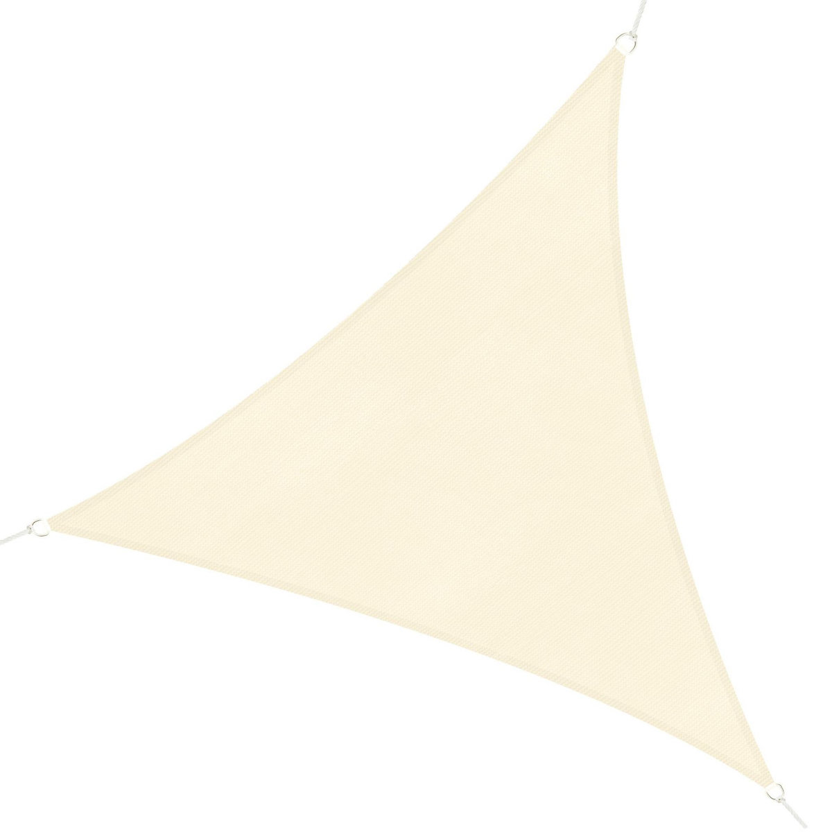 OUTSUNNY Voile d'ombrage triangulaire 5 x 5 x 5 m toile ombrage HDPE respirant blanc cassé