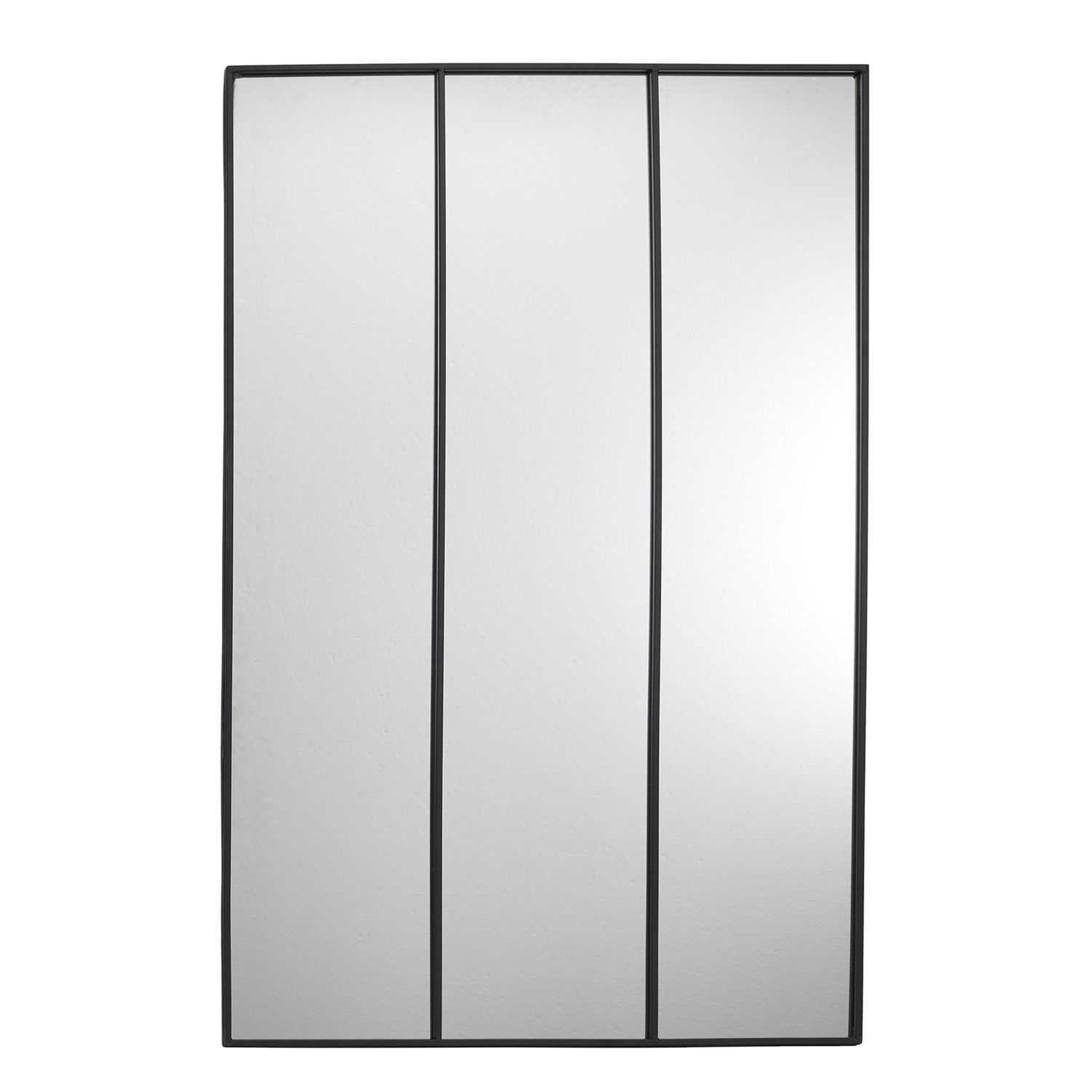 Voir la diapositive 5 : TOILINUX Miroir XXL style verrière en 3 parties en métal - Noir