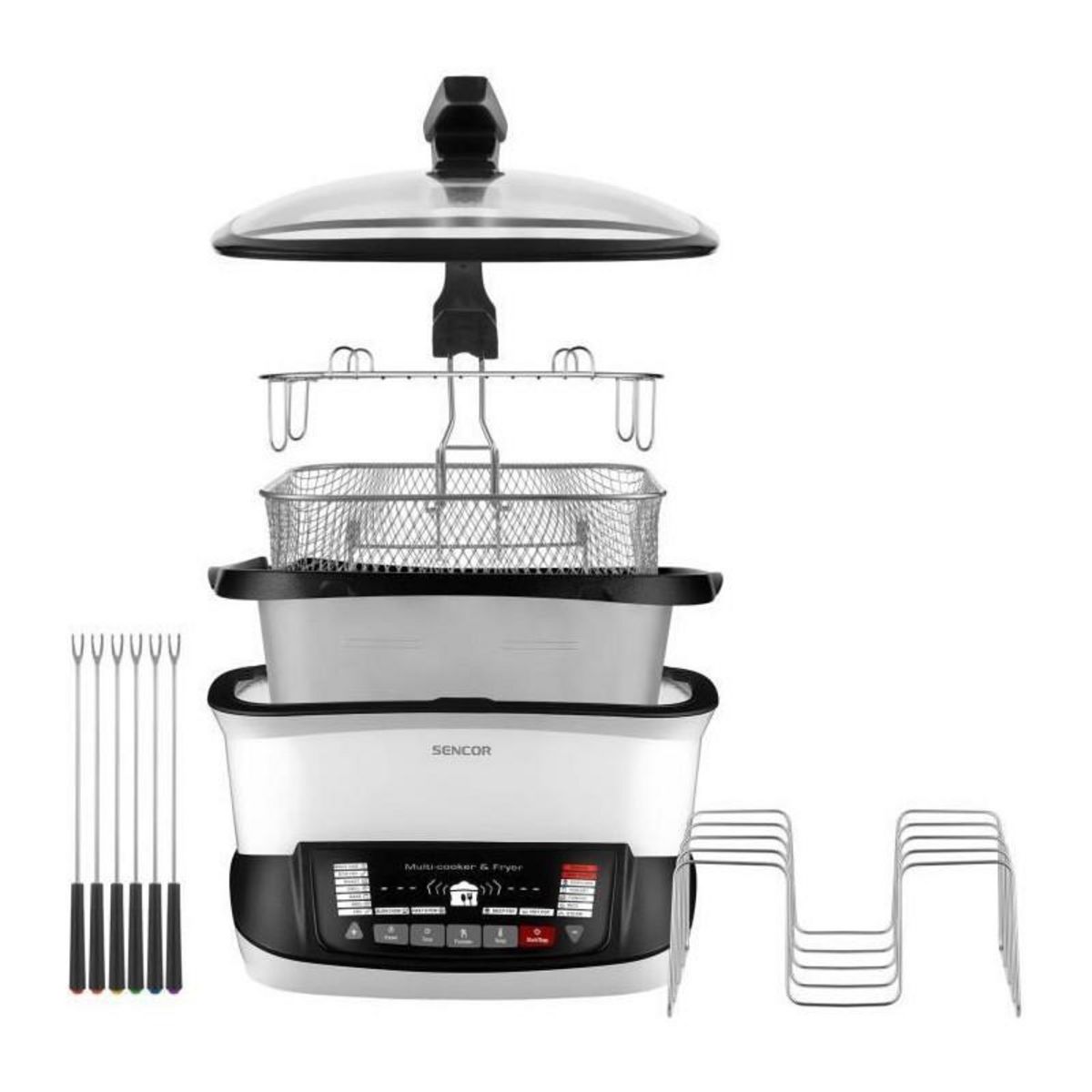 SENCO Friteuse multifonctionnelle - SENCOR - SFR 9400WH - 1800 W - 4,8 L - Blanc