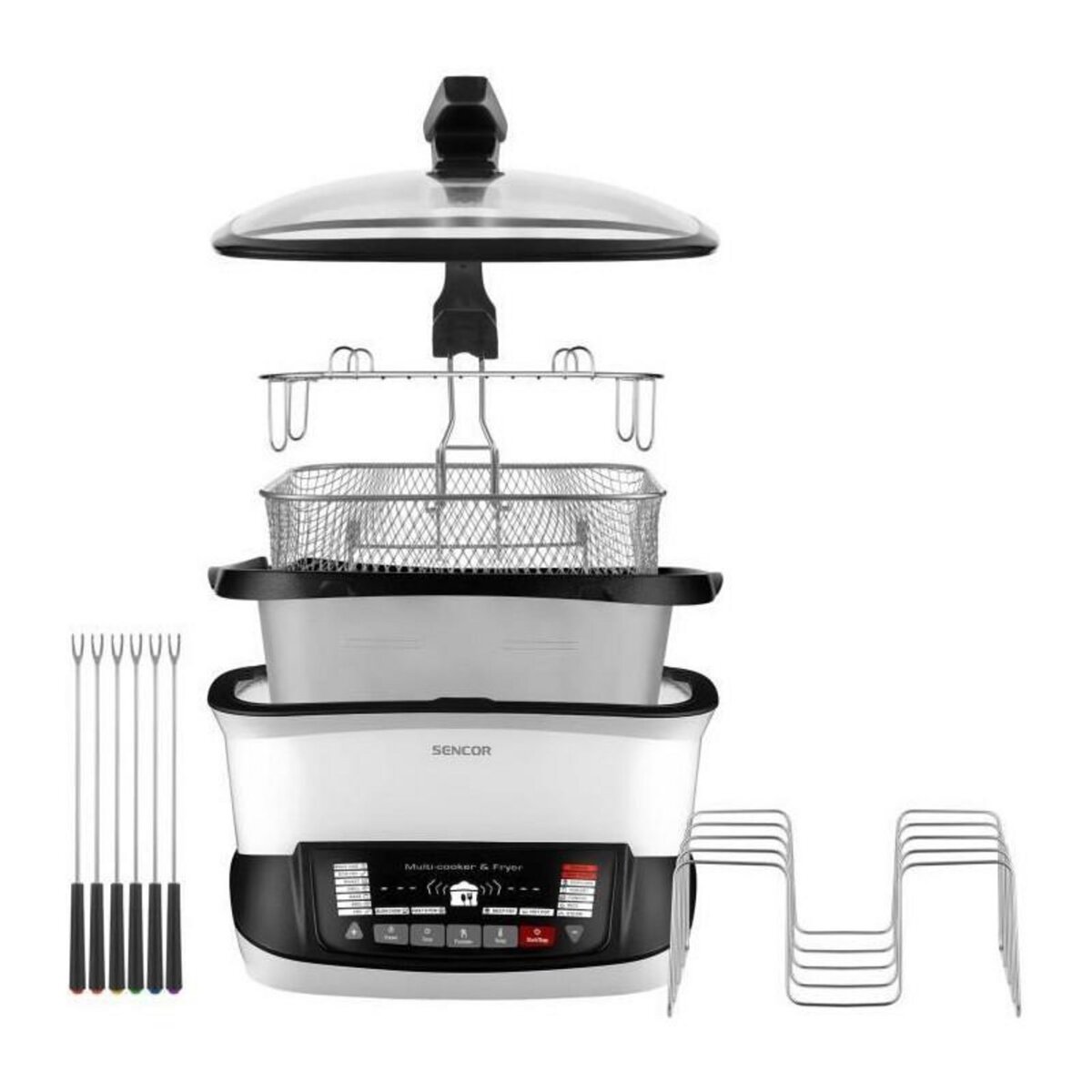 SENCO Friteuse multifonctionnelle - SENCOR - SFR 9400WH - 1800 W - 4,8 L - Blanc