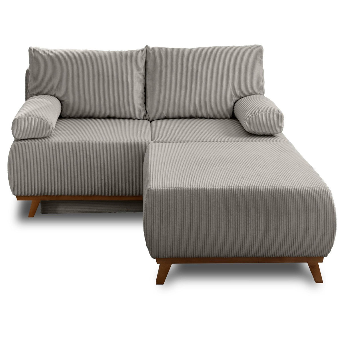 BEST MOBILIER Cristal - canapé 3 places - convertible avec coffre et grand pouf - en velours côtelé