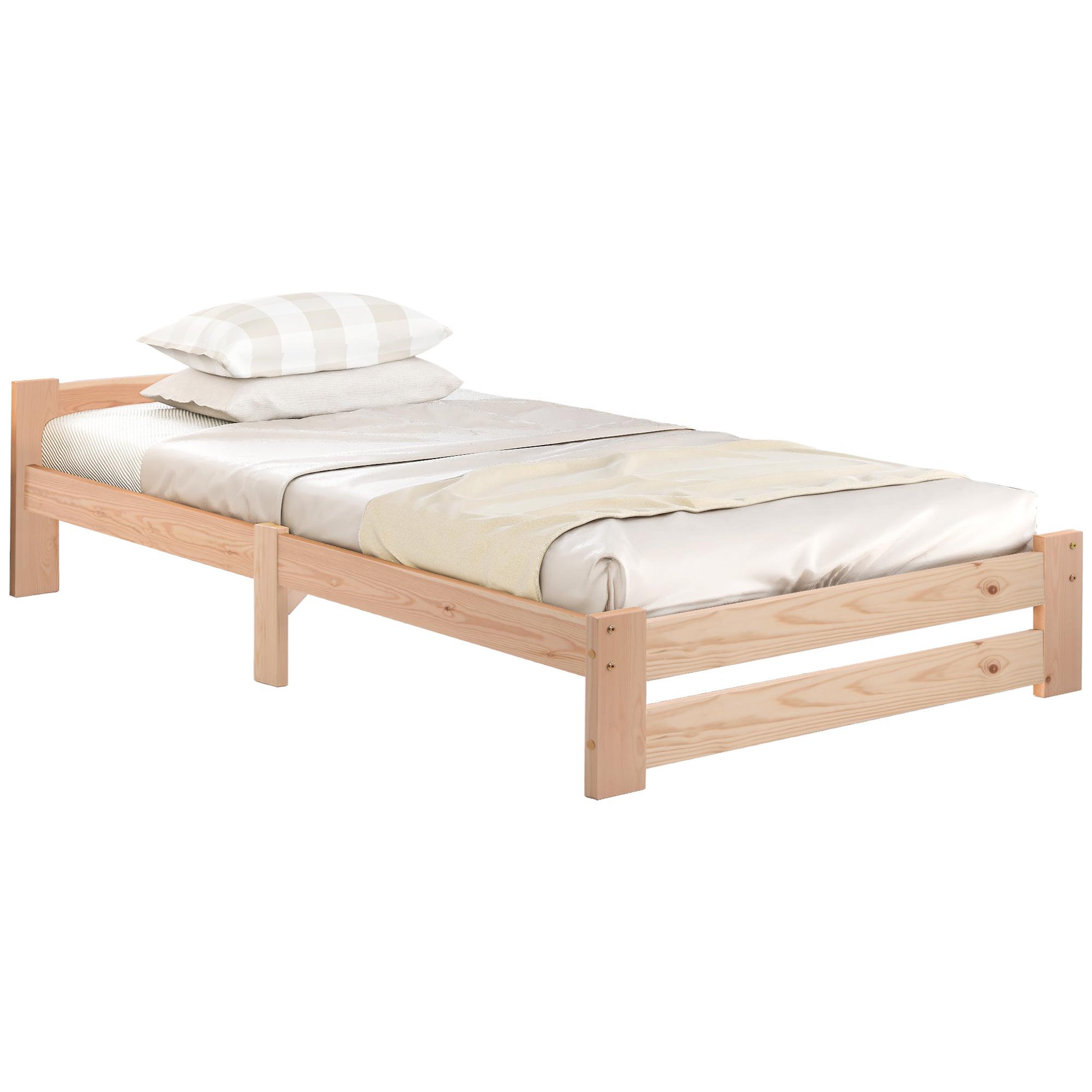 MERAX Lit simple 90x200cm bois coloris naturel