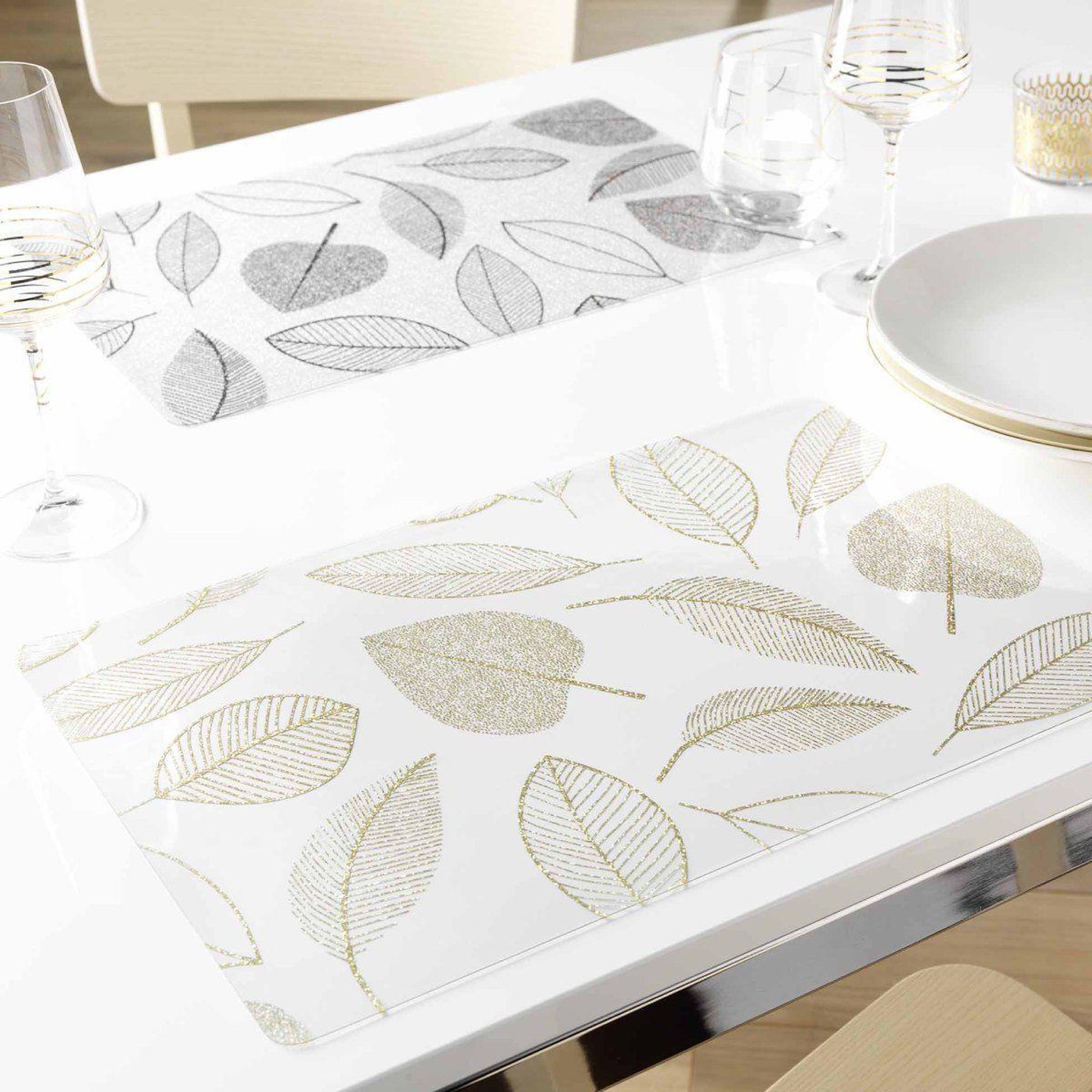 Voir la diapositive 3 : Douceur d'Intérieur Set de table imprimé  feuillette  30x45cm noir