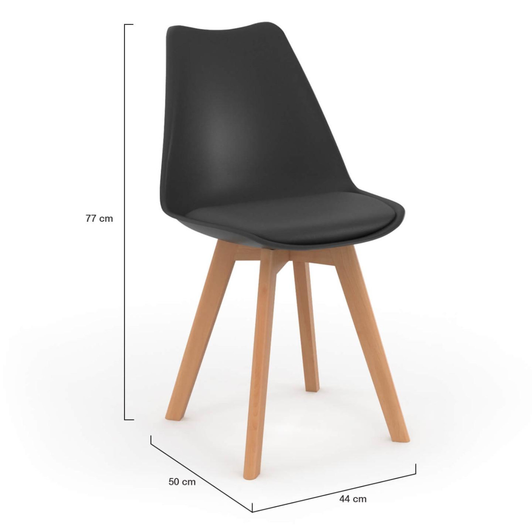 Voir la diapositive 5 : ID MARKET Lot de 4 chaises scandinaves sara noires pour salle à manger