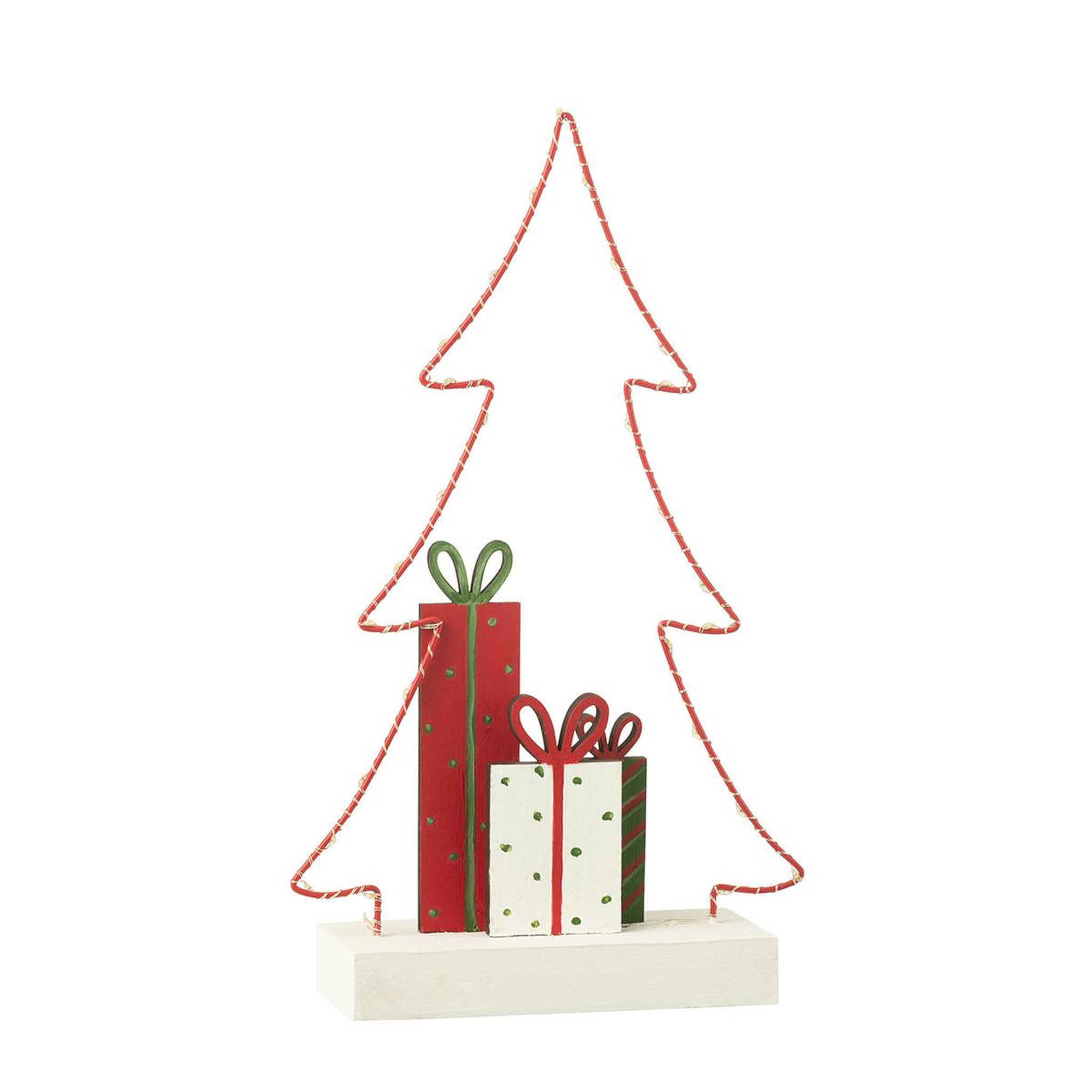 Voir la diapositive 2 : J-LINE Sapin de noël à led  cadeaux  34cm multicolore