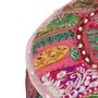Voir la diapositive 3 : VIDAXL Pouf rond en coton en patchwork fait a la main 40 x 20 cm Rose