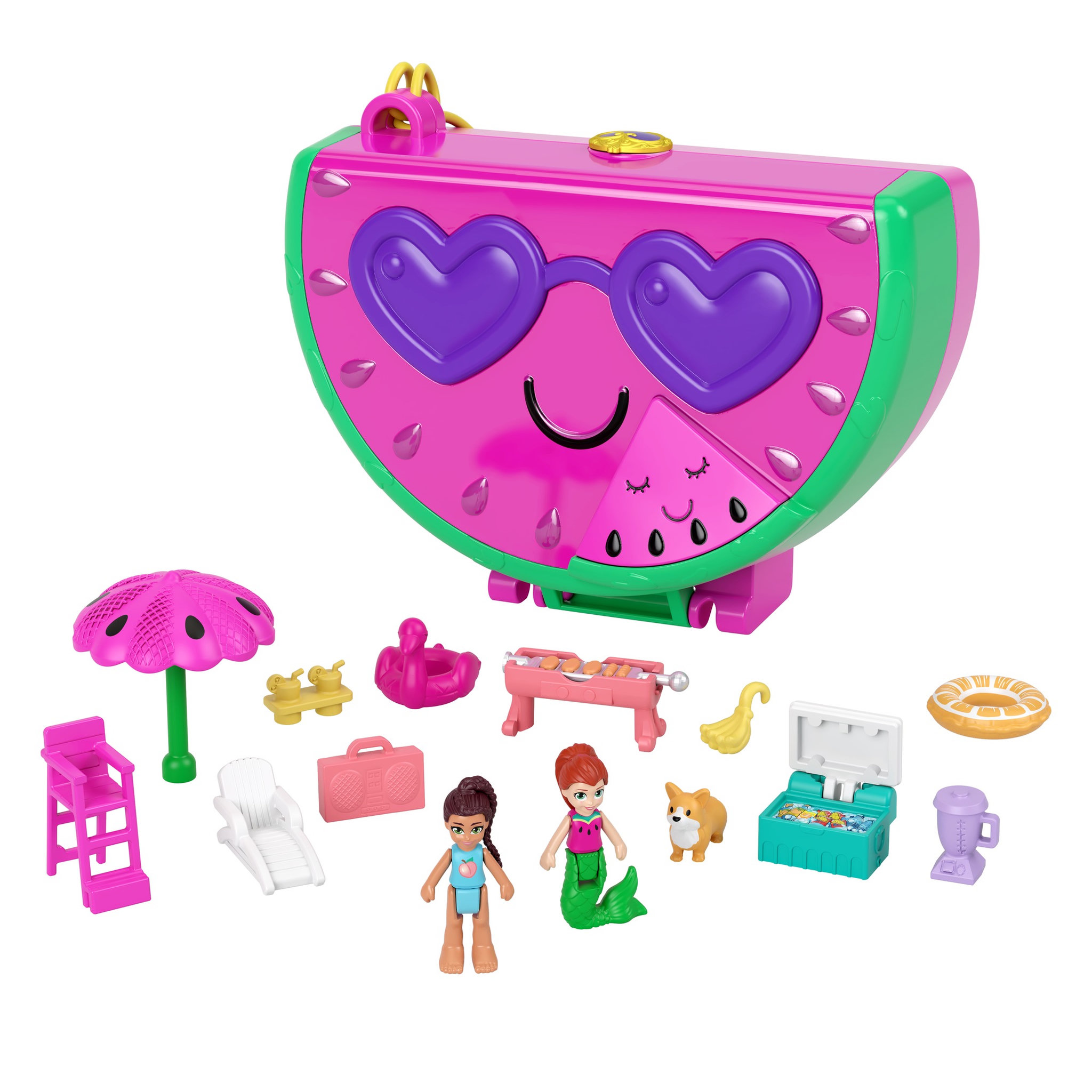 Voir la diapositive 1 : POLLY POCKET Mini poupée Polly Pocket - Coffret pastèque en fête