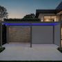 Voir la diapositive 2 : SWEEEK Pergola bioclimatique motorisée aluminium 6x3m LED + 2 stores 3m Triomphe