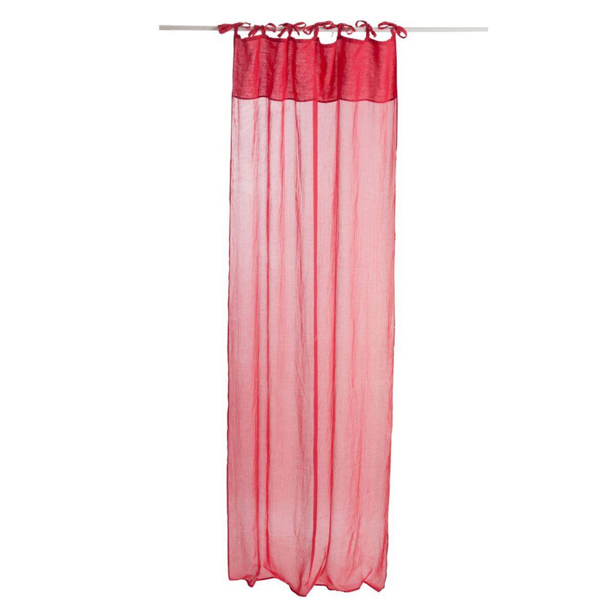 J-LINE Rideau Voilage  Faded  140x290cm Rouge