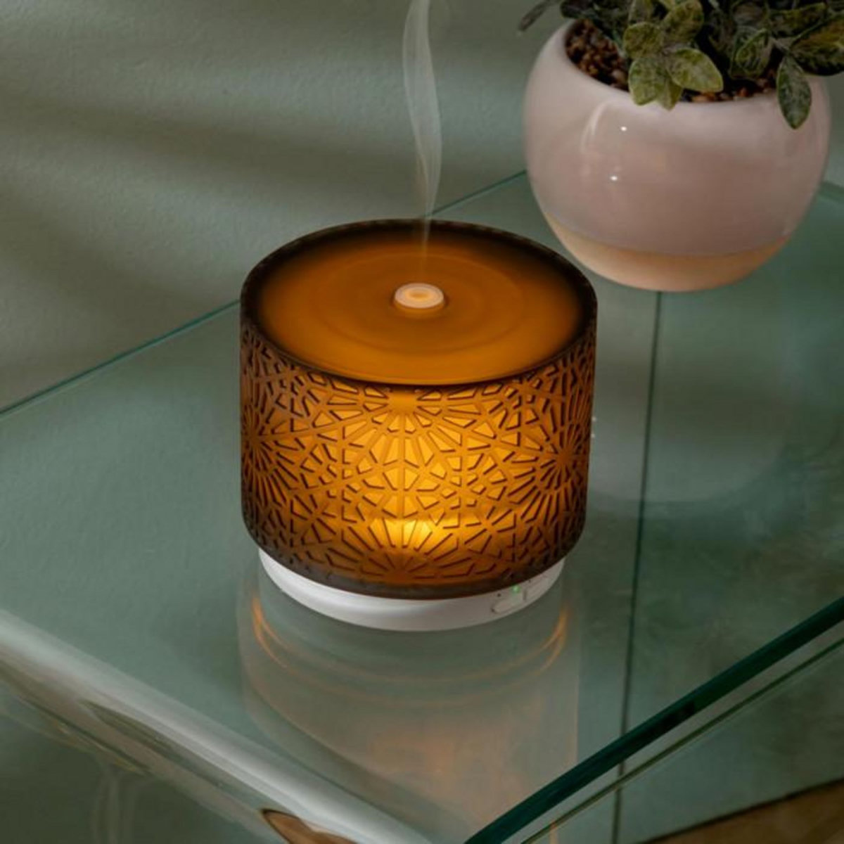 ATMOSPHERA Diffuseur d'Huile Essentielle à Motifs  Elsy  100ml Noir