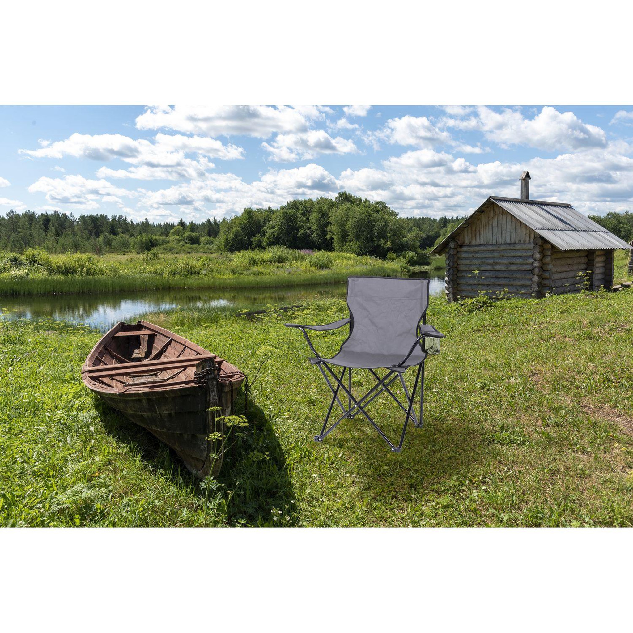 Voir la diapositive 2 : SUNNYDAYS Fauteuil de camping - gris anthracite