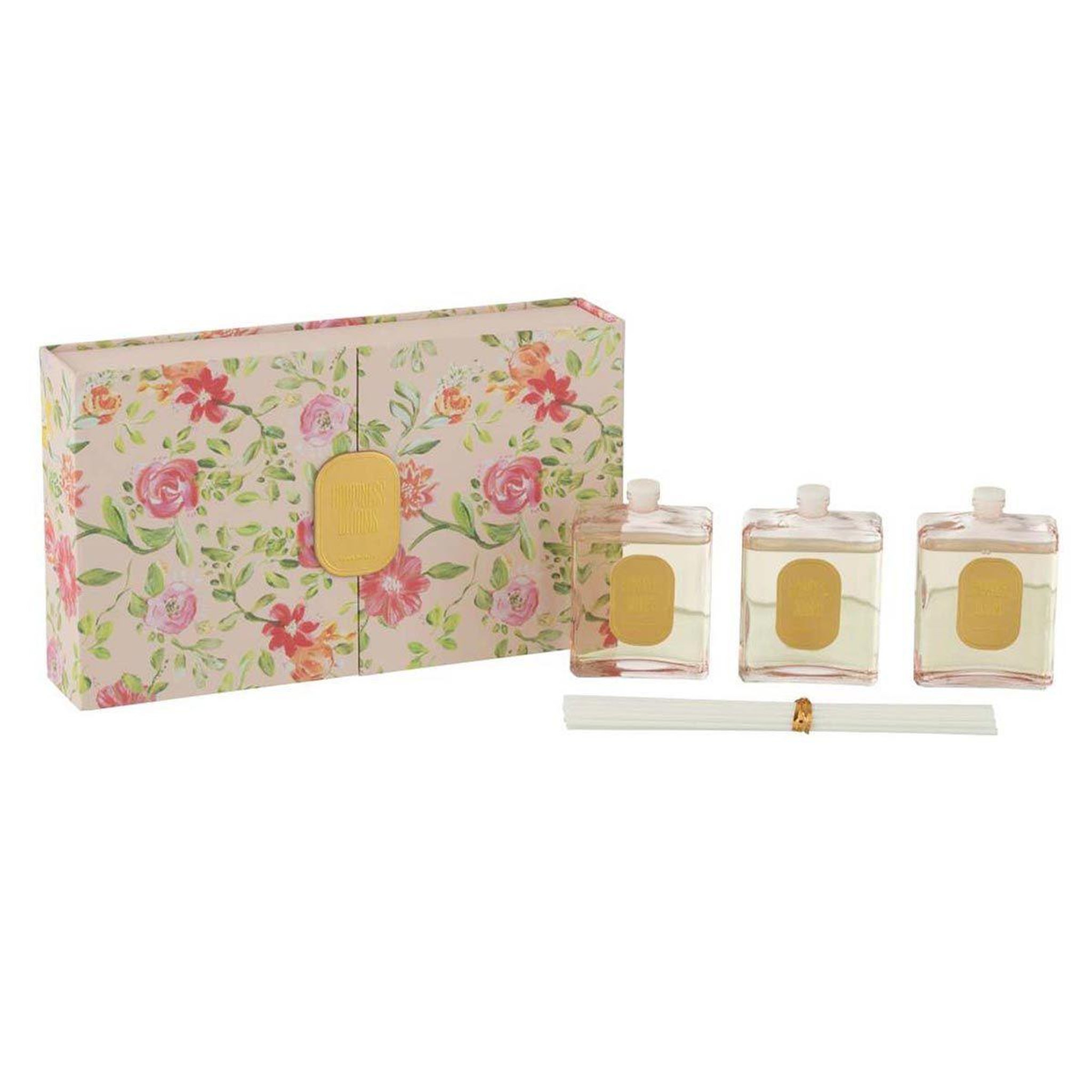 Voir la diapositive 1 : J-LINE Coffret 3 diffuseurs de parfum  happiness blooms  22cm rainbow reef rose