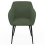 Voir la diapositive 3 : ID MARKET Lot de 2 chaises de salle à manger, fauteuils de table JANY en velours côtelé vert kaki